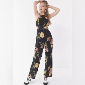 Urban Outfitters Black Floral Jumpsuit Romper